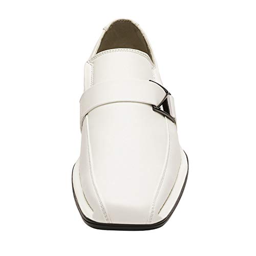 Bruno Marc Giorgio-3 Hombre Mocasines de Vestir Flexibles Cómodos Zapatos Blanco 44 EU/10.5 US