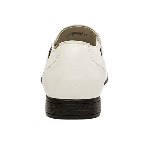 Bruno Marc Giorgio-3 Hombre Mocasines de Vestir Flexibles Cómodos Zapatos Blanco 44 EU/10.5 US