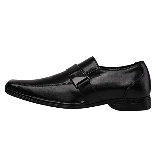 Bruno Marc Giorgio-3 Hombre Mocasines de Vestir Flexibles Cómodos Zapatos Negro 44 EU/10.5 US