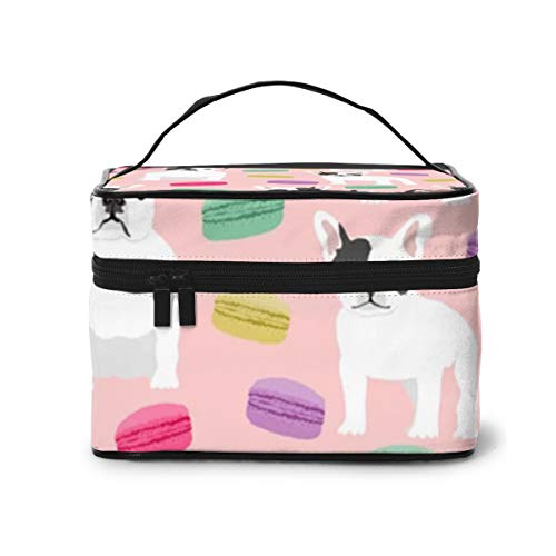 Bulldog francés Macaron Sweets Cosmetics Organizer para Viajar