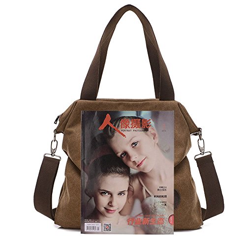 BYD - Mujeres Bolsa de lona Bolsos bandolera Multifuncional Retro Tote Carteras de mano