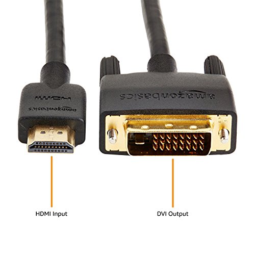 Cable adaptador de AmazonBasics 2.0 HDMI a DVI negro - 1.83m (no para conexión a puertos SCART o VGA)