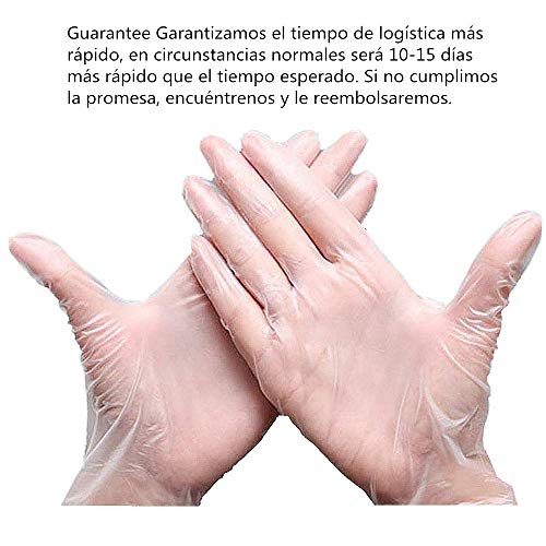 Caja Grande de 100 Guantes Desechables Transparente Guantes de de Plástico Guantes Unisex Guantes de Hogar Utilizado en Manualidades Pintura Jardinería Cocina Limpieza