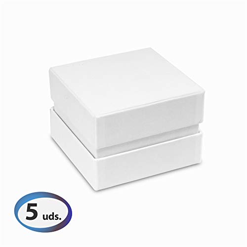 Caja para regalo caja blanca de 7x7x5 cm set de 5 cajas, ideal para bisuteria, brazaletes, anillos y pendientes, para ocasión especial.