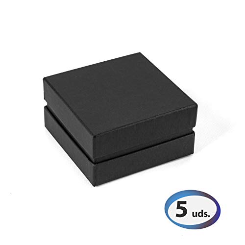 Caja para regalo caja negra, set de 5 cajas de7x7x5 cm bisuteria, brazaletes, anillos y pendientes, para ocasión especial.