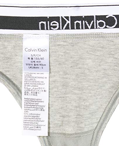 Calvin Klein Modern Cotton-Thong Tanga, Grau (GREY HEATHER 020), X-Small para Mujer