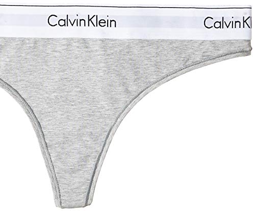 Calvin Klein Modern Cotton-Thong Tanga, Grau (GREY HEATHER 020), X-Small para Mujer