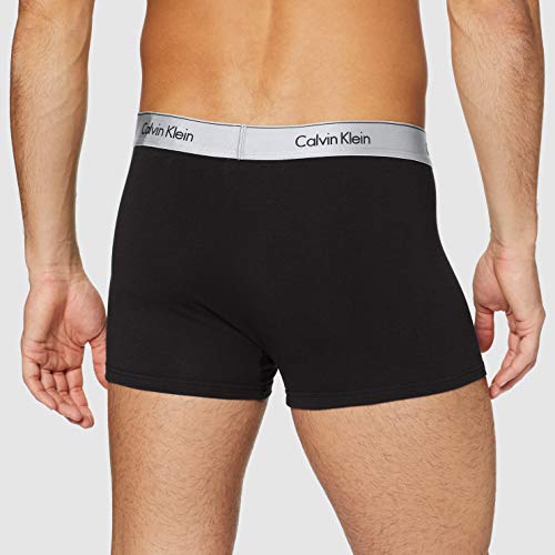 Calvin Klein Trunk Calzoncillos, Negro (Black/Silver Wb Csk), Large para Hombre