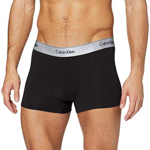 Calvin Klein Trunk Calzoncillos, Negro (Black/Silver Wb Csk), Large para Hombre