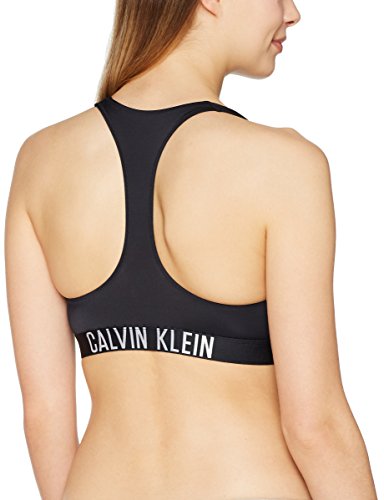 Calvin Klein Zip Bralette-rp Parte de Arriba de Bikini, Negro (Pvh Black 001), 38 (Talla del Fabricante: Small) para Mujer