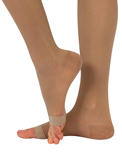 CALZITALY Medias con la Punta Abierta con Compression Graduada Fuerte 18-22 mm/Hg | S, M, L, XL | Natural, Negro | 140 DEN | Made in Italy (Natural, L)