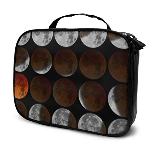 Cambio de Fase Lunar Costura de Viaje Bolsa de Asas de Belleza Estuche de Maquillaje Bolsa de Viaje de Maquillaje Pequeña Bolsa Impresa multifunción para Mujeres