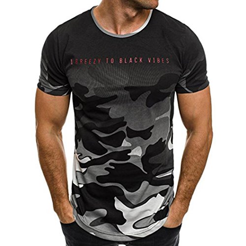 Camiseta de Camuflaje Hombre Militares Camisetas Deporte Ropa Deportiva Camisa de Manga Corta de Camuflaje Slim fit Casual para Hombres Tops Blusa (Gris, 3XL)