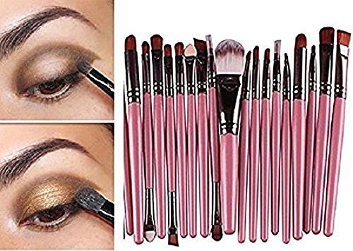 CAOLATOR Pro Pinceles de Maquillaje 20pcs Fundación Polvo de Sombra de Ojos Eyeliner Lip Brush Herramienta(No Logo)