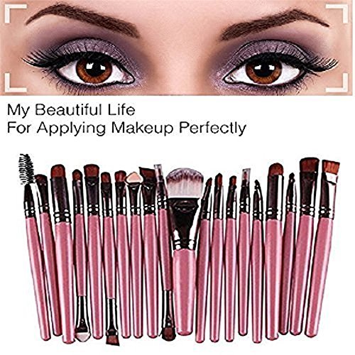 CAOLATOR Pro Pinceles de Maquillaje 20pcs Fundación Polvo de Sombra de Ojos Eyeliner Lip Brush Herramienta(No Logo)