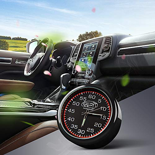 CAR ROVER Ambientador de Coche Difusor de Aceite Esencial con Reloj de Cuarzo Dashboard, Difusor de la Fragancia del Perfume Air Vent Clip incluir 4 Piezas Bálsamos Océano Sólido