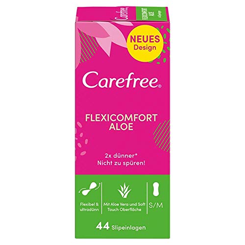 Carefree FlexiComfort Aloe - Protegeslips (flexible y ultrafino, 6 x 44 unidades)