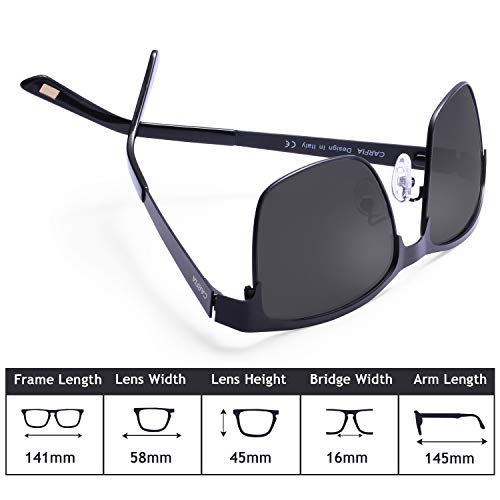 Carfia Gafas de Sol Polarizadas de Estilo Retro Metal de UV400 Protección para Deporte y Aire Libre Ciclismo Golf