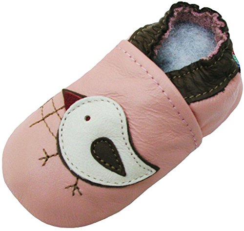 Carozoo - Zapatos para niño/bebé, suela flexible, Rosa (rosa), 0-6 mois