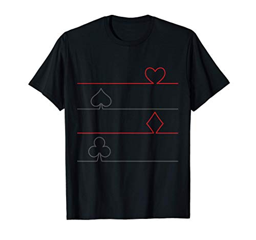 Cartas de Póquer Corazones, Picas, Diamantes, Tréboles Camiseta