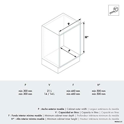 Casaenorden - Cubo de Basura extraíble con extracción Manual para Mueble de Cocina - Capacidad 21 litros