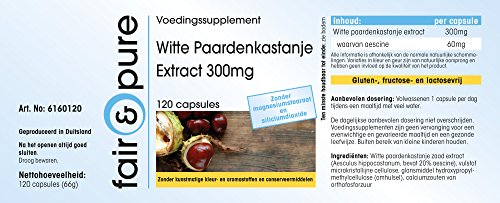 Castaño de Indias 300mg - Extracto estandarizado al 20% de escina - Vegano - 120 Cápsulas