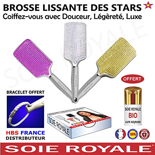 Cepillo cabello des Stars pedrería de cristal rubí liso démêle con brillo ULTRA ligera antiestático mango antideslizante Nano térmica 1 seda Royale Bio Cure Soyeuse 15 ml Offerte