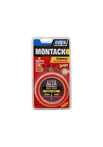 CEYS CE507240 MONTACK A.T. INMEDIATO Cinta Blister, Rojo Transparente, 2.5 x 19 mm