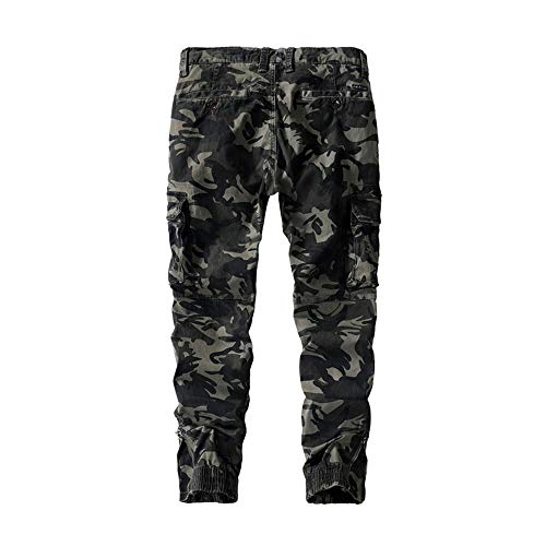 CFWL Pantalones de Camuflaje Pantalones de Hombre con Vigas de Tendencia Monos Deportivos Pantalones Casuales de otoño para Hombres Grey36 Cargo Hombre Pantalones Camuflaje Pantalones Campana