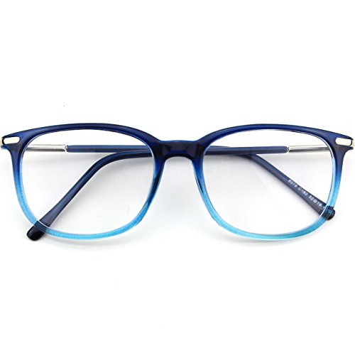 CGID CN79 Retro Anteojos Lente Claro Gafas Para Mujer y Hombre,Azul