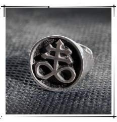 CHCO Anillo De Azufre De Satanás Anillos De Acero Inoxidable Cruz Sello Anillo Unisex Gótica Punk Joyería 8