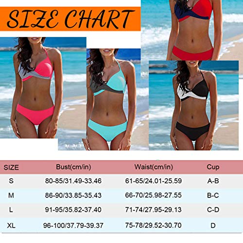 CheChury Bikinis Mujer 2020 Push Up Halter Bikini Traje de baño Acolchado Bra Tops y Braguitas Bikini Sets Talla Grande Bañador Vacaciones