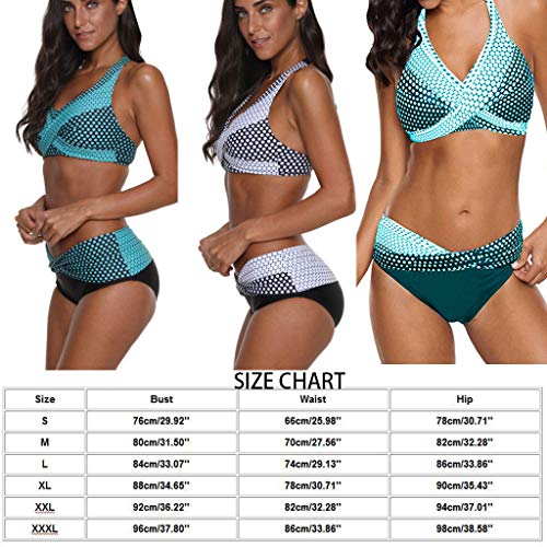 CheChury Bikinis Mujer 2020 Talla Grande Gradiente de Color Push up Sexy de Lunares de Playa Conjunto de Traje de BañO Estampado Bohemio BañAdores con Sujetador Retro Tops y Braguitas