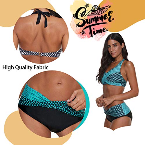 CheChury Bikinis Mujer 2020 Talla Grande Gradiente de Color Push up Sexy de Lunares de Playa Conjunto de Traje de BañO Estampado Bohemio BañAdores con Sujetador Retro Tops y Braguitas