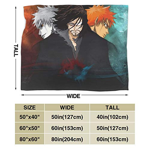 CHENQIAN Blea-Ch, Kuro-Saki Ichigo, Grim Rea-per Blanket Ultra-Soft Micro Fleece Manta cálida para Sala de Estar/Dormitorio 50"X40