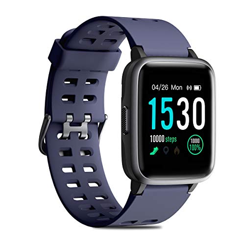 CHEREEKI Reloj Inteligente, Smartwatch Impermeable IP68 Pulsera Actividad 1.3 Pulgada con Monitor de Ritmo cardíaco, Podómetro, Control de música, Reloj Actividad para Xiaomi Huawei iPhone