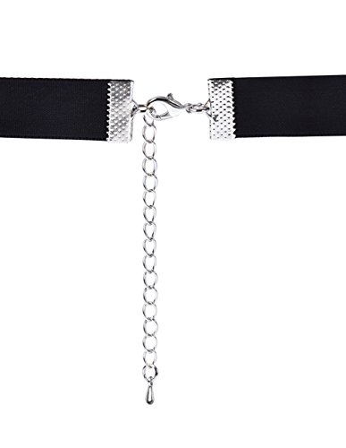 Choker Terciopelo Gargantilla Negro de Cinta para Mujeres y Chicas, 2 Piezas