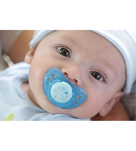 Chupete silicona Chicco Day & Night Boys Newborn, 0 – 6 meses, incluye 3 cajas de transporte esterilizadas, fabricado en Italia, sin BPA