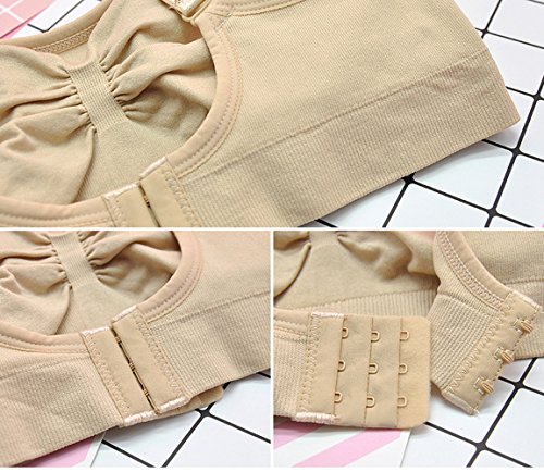 Cimary Sujetador de maternidad para mujeres Bra sin costuras (4Pack) (S/M, 3 piezas (gris + negro+ beige))