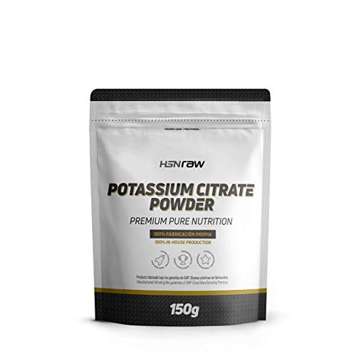 Citrato de Potasio de HSN | Potassium Citrate Powder | Mineral Esencial + Máxima Biodisponibilidad + Polvo Puro + Sin Añadidos | Vegano, Sin Gluten, Sin Lactosa, 150 gr