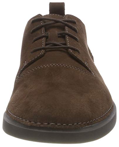 Clarks Hale Lace, Zapatos de Cordones Derby para Hombre, Marrón (Dark Brown Nubuck), 42 EU