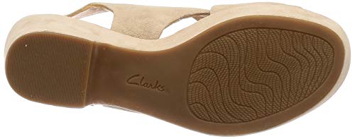 Clarks Maritsa Lara, Sandalia con Pulsera para Mujer, Beige (Sand Suede-), 36 EU