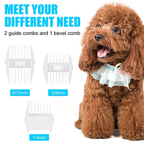 Cocoda Maquina Cortar Pelo Perros, Cortapelos Perros & Gatos Profesionales, Bajo Ruido & Recargable, Máquina Cortar Inalámbrico con 3 Peines, Esquiladora Perro Impermeable para Todas Las Mascotas