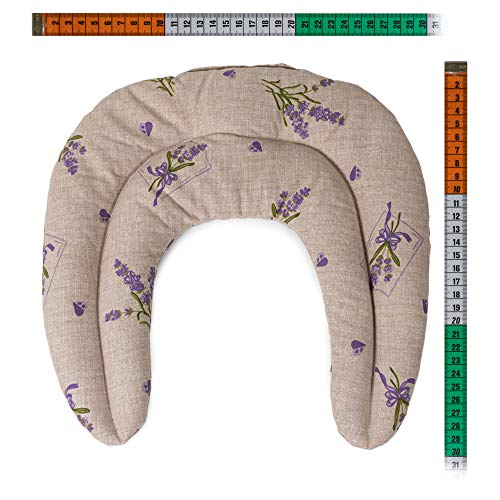 Cojín térmico para el cuello | Saco cervical térmico de semillas | Almohada térmica compartimentada para semillas de colza (color: campestre romantico)