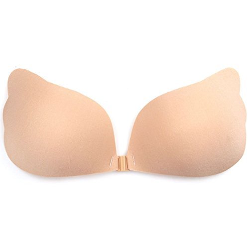 Colleer Sujetador Adhesivo, Profesional Push Up De Silicona Bra Invisible Adhesivo Reutilizable sin Tirantes Espalda para Mujer para El Vestido de La Boda (E, Beige)