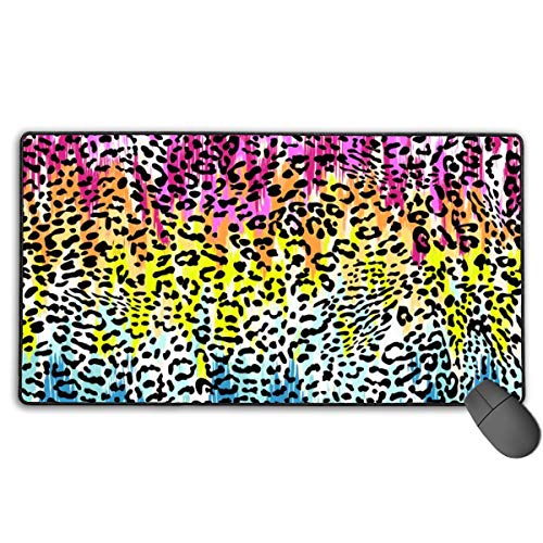 Colorful Leopard Spots 40X75 CM Mouse Mat Soft Mice Computer Keyboard Pad Desk Mat with Non-Slip Rubber Base