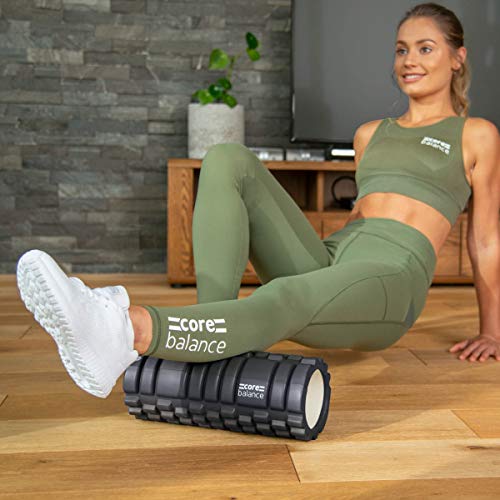 CORE BALANCE Rodillo de Espuma con Rejilla para Masaje. Alivia Dolor Muscular, Ideal para Puntos gatillo miofascial y Tejidos Profundos. Esencial para Masaje Deportivo, Fitness, Pilates, Yoga, fisio