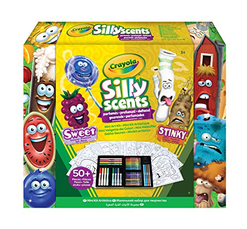 Crayola-04-0015 Silly Scents Mini Art Kit, Caja Artística de Rotuladores y Lápices Perfumados, Multicolor (04-0015)