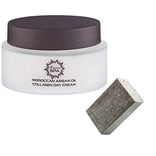 Crema facial para todos los Skins de Colágeno Day, 50 ml, crema hidratante orgánica para mujeres con minerales de mar muerto y aceite de argán marroquí de Moroccan SPA