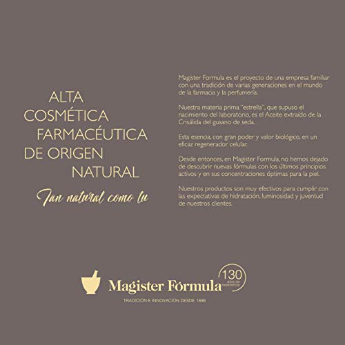 Crema Hidratante Facial HP Seda 50 ml | Seda Natural | Antiedad, Antimanchas y Antiarrugas | Vitamina E | Para piel Grasa, Seca y Mixta | Hombre y Mujer | Día y Noche | Magister Formula